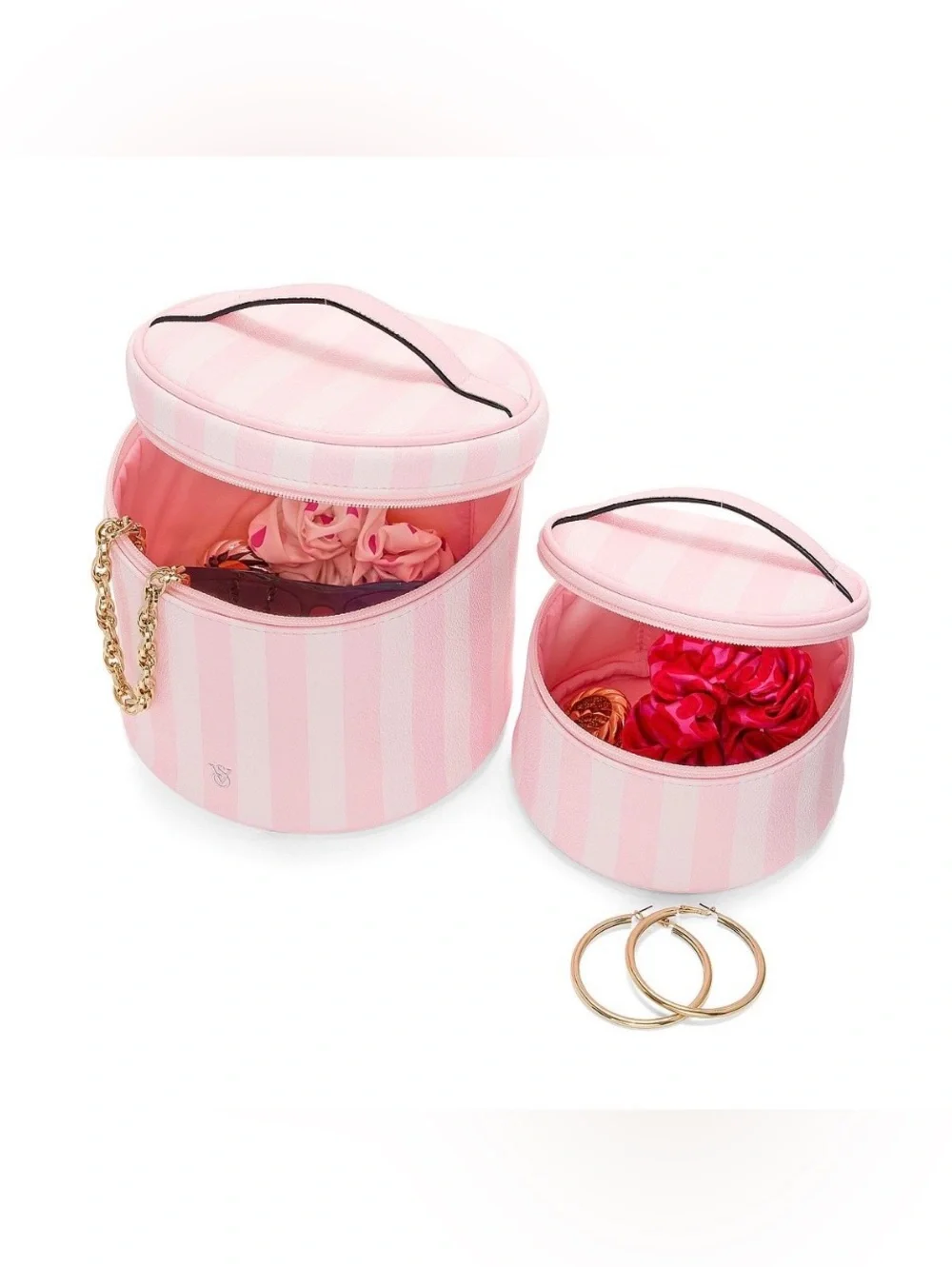 Victoria’s Secret Makeup Bag Set of Two Pink/White